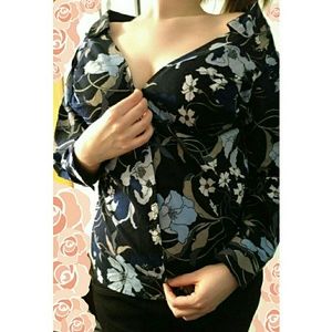 Tasteful off the Shoulder Button-Up